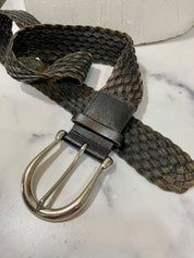 Vintage Center Bar Braided Leather Belt