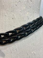 Western Braided black leather belt