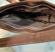 Vintage 70s Tan Leather Tooled Purse