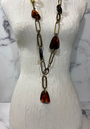 Vintage  Brown Acrylic Chain Belt