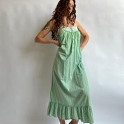 Sea foam green hand dyed cotton maxi dress - XL