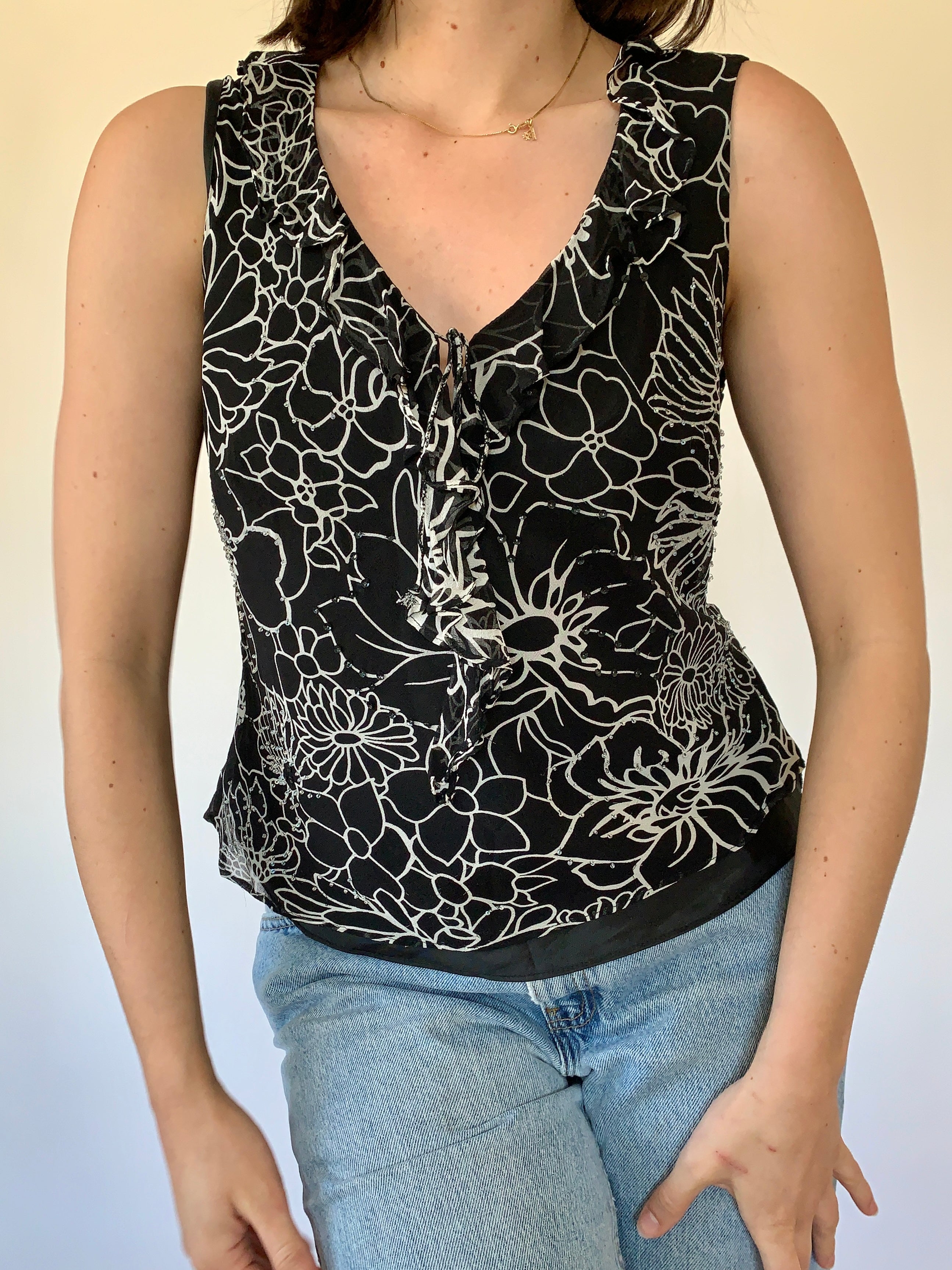 Vintage 1990s Silk Blouse (M)