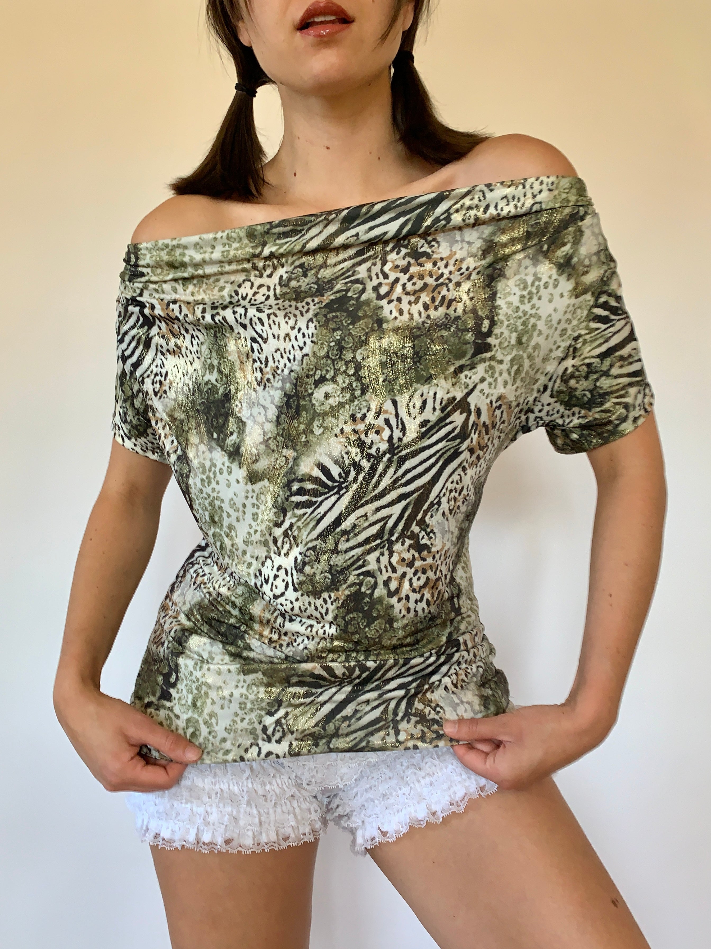 Y2K Safari Blouse - Small