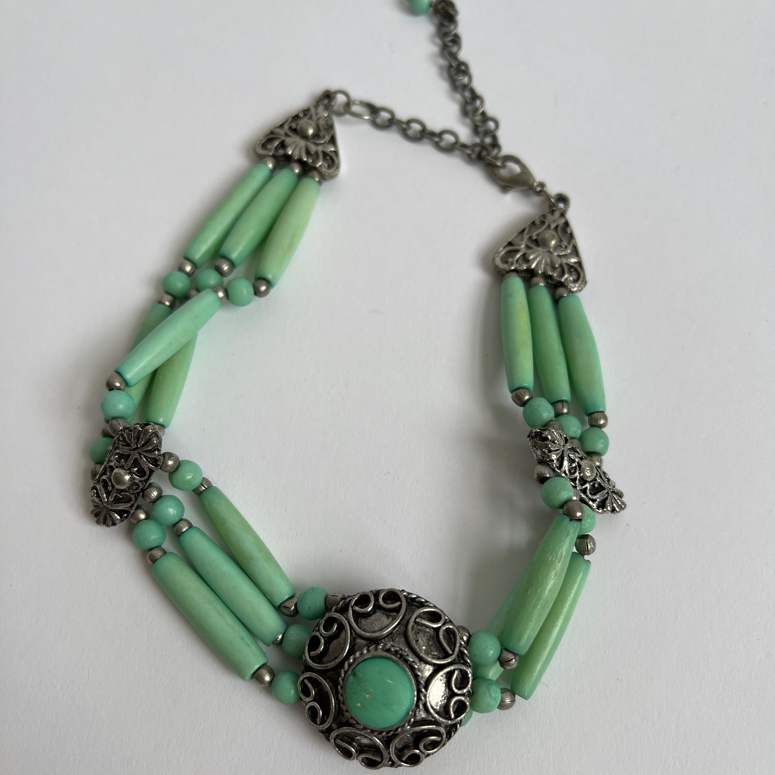 Green Turquoise beaded choker