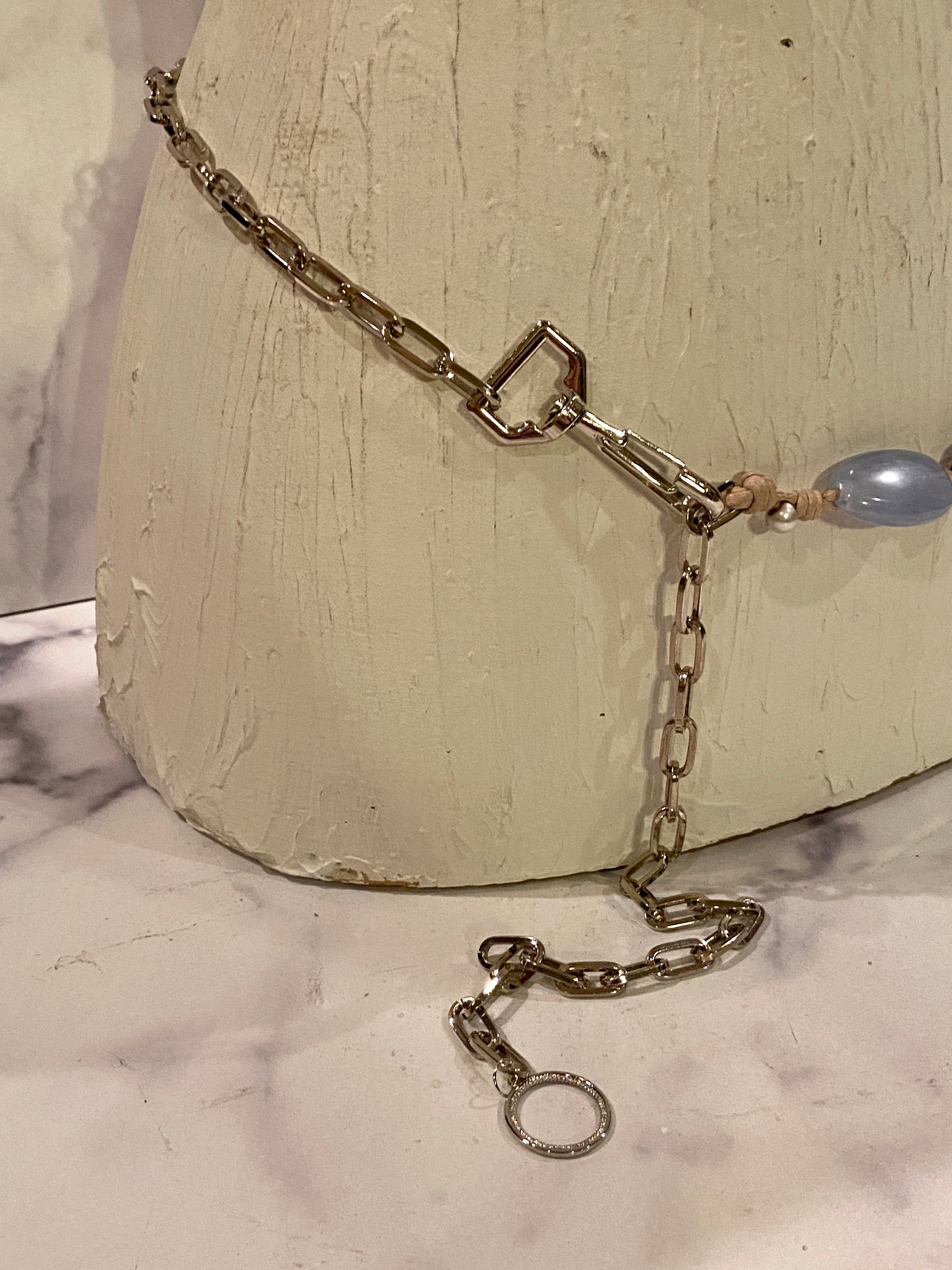 Big beads and chain waist belt