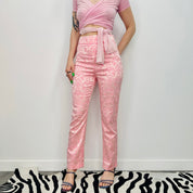 Baby Pink Jacquard Trousers (S)