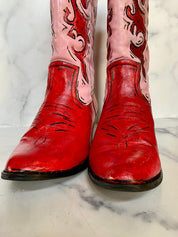 Custom hand painted leather boots