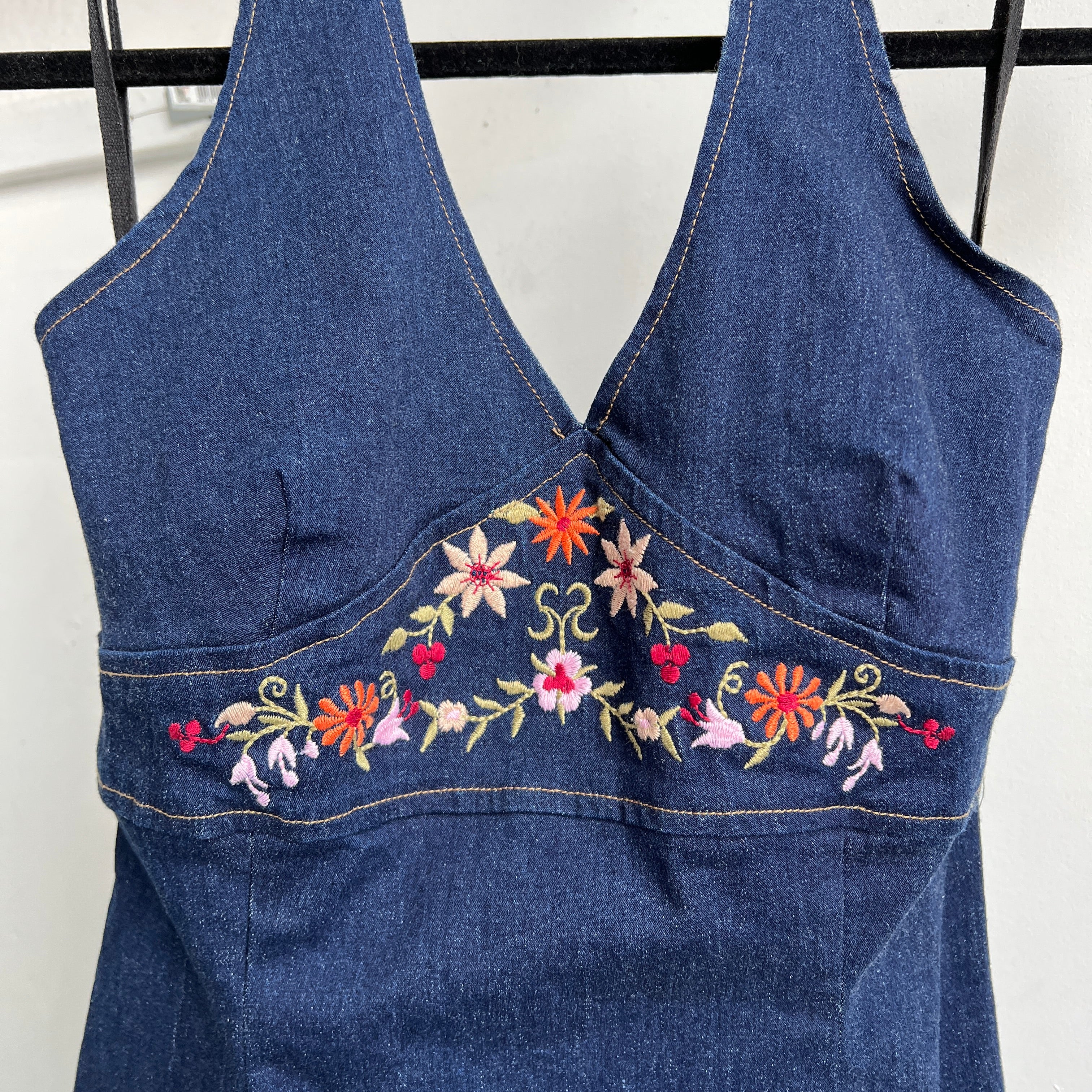 Y2K Denim halter dress (M/L)