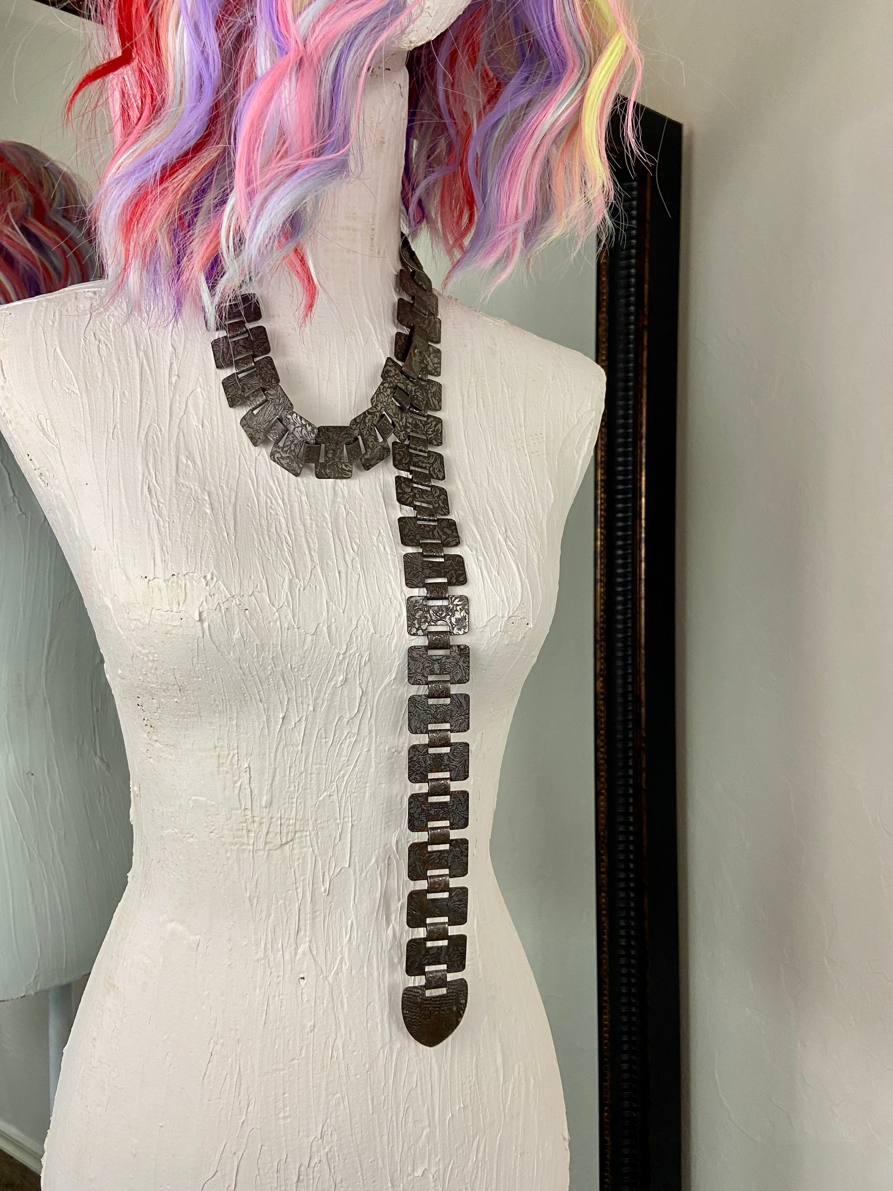 2 ways vintage metal choker/belt