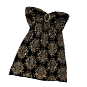 Black & Gold Strapless Mini Dress (S/M)
