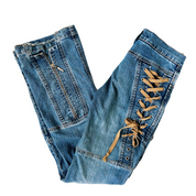 Vintage Lace Up Cargo Jeans (XS)