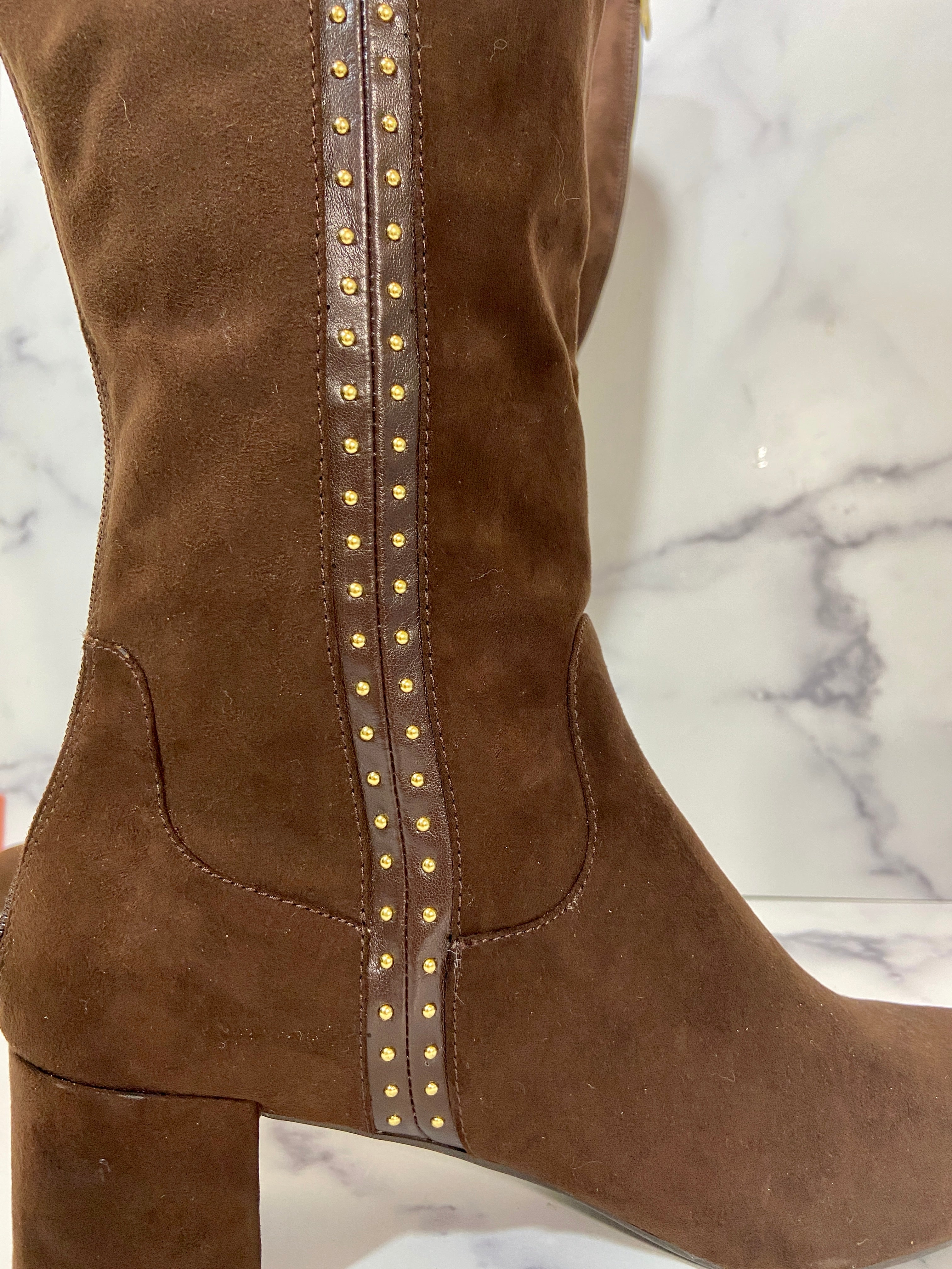 Brown suede boots