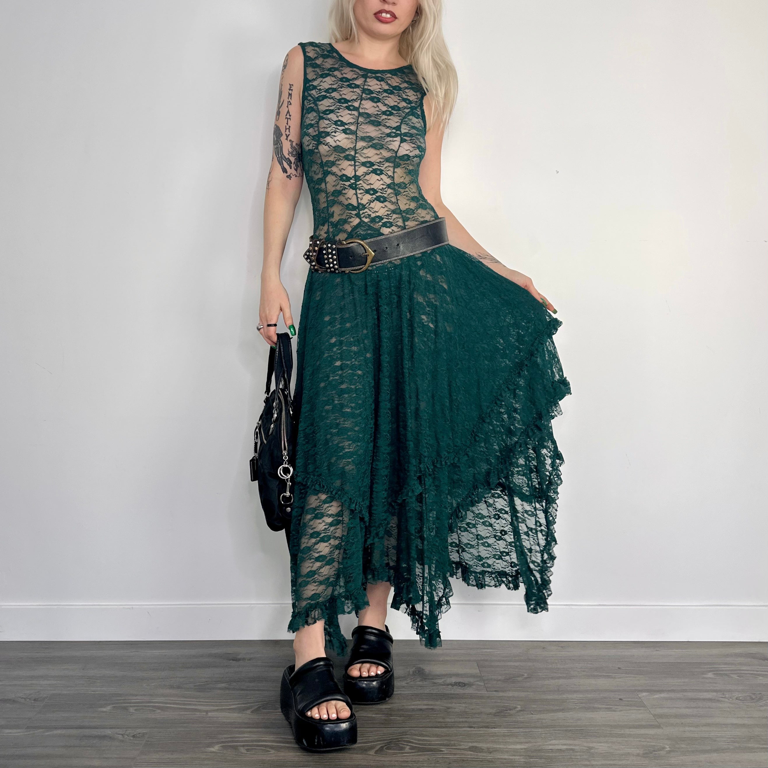 Sheer Lace Maxi Dress (Small)