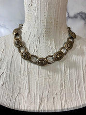Vintage silver tone oval loop chain