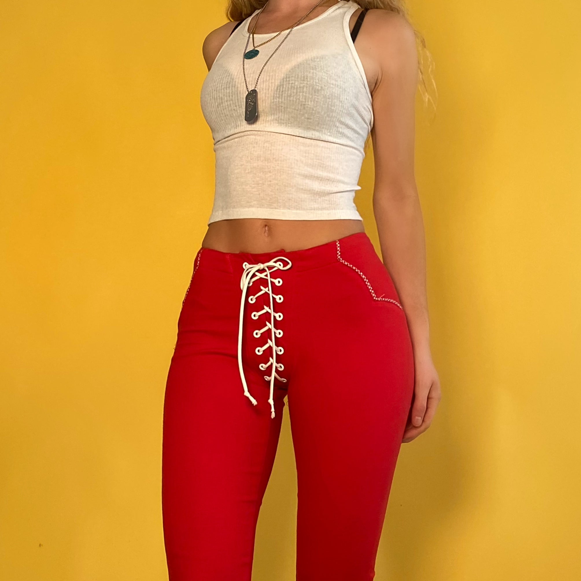Vintage Lace Up Pants