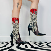 Vintage Snakeskin Bebe Boots (Size 8)