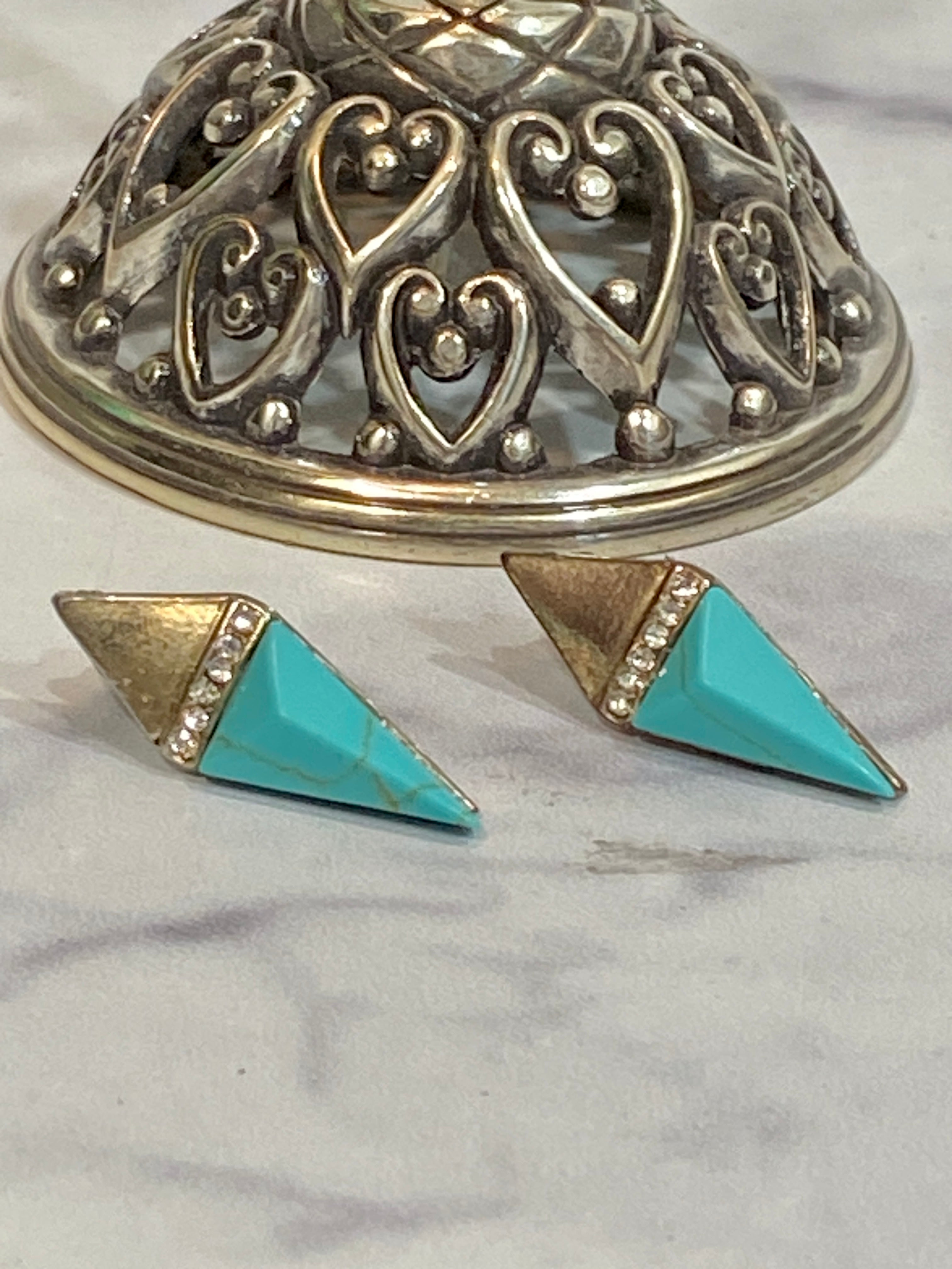 Gold and Turquoise Earrings