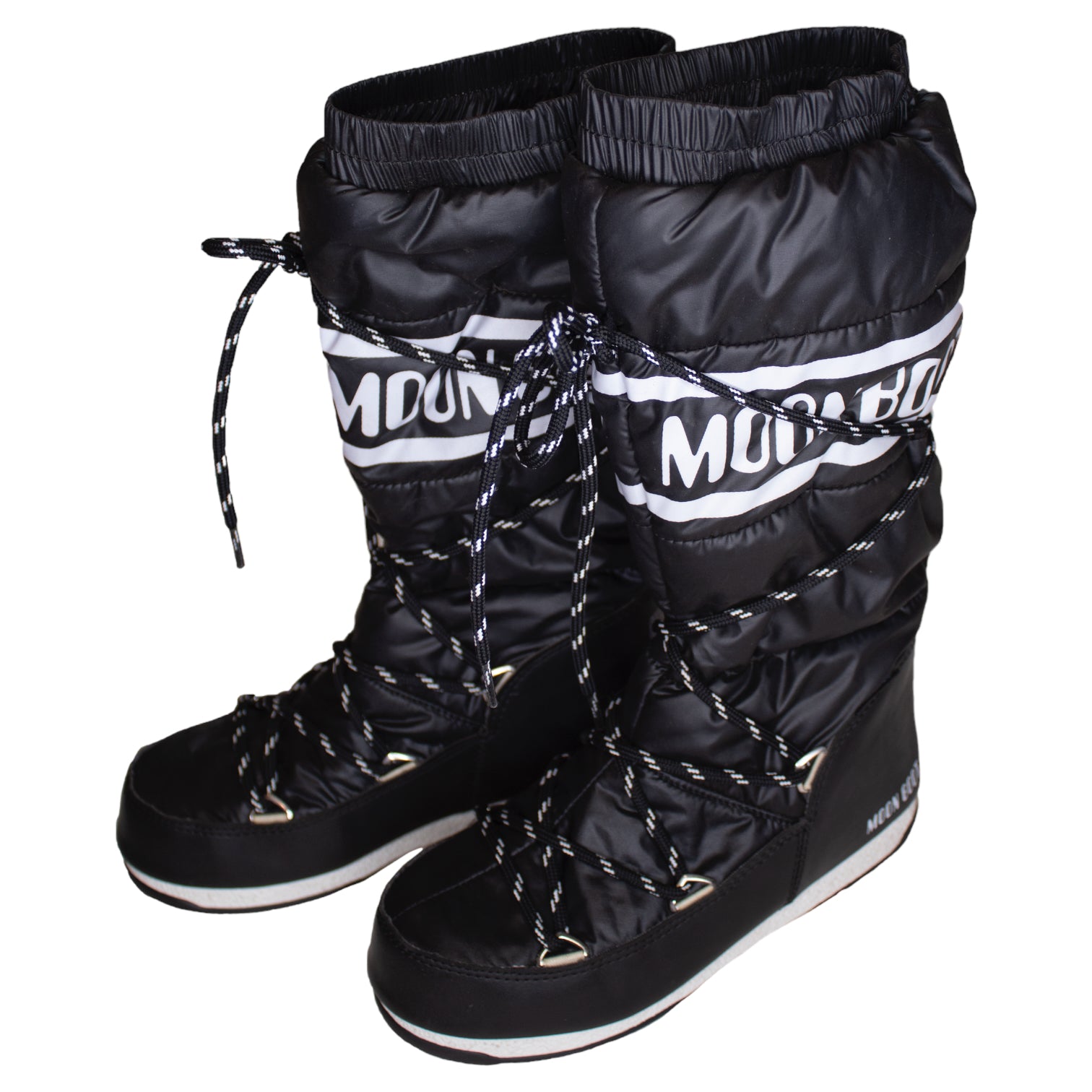 Black + White Moon Boots