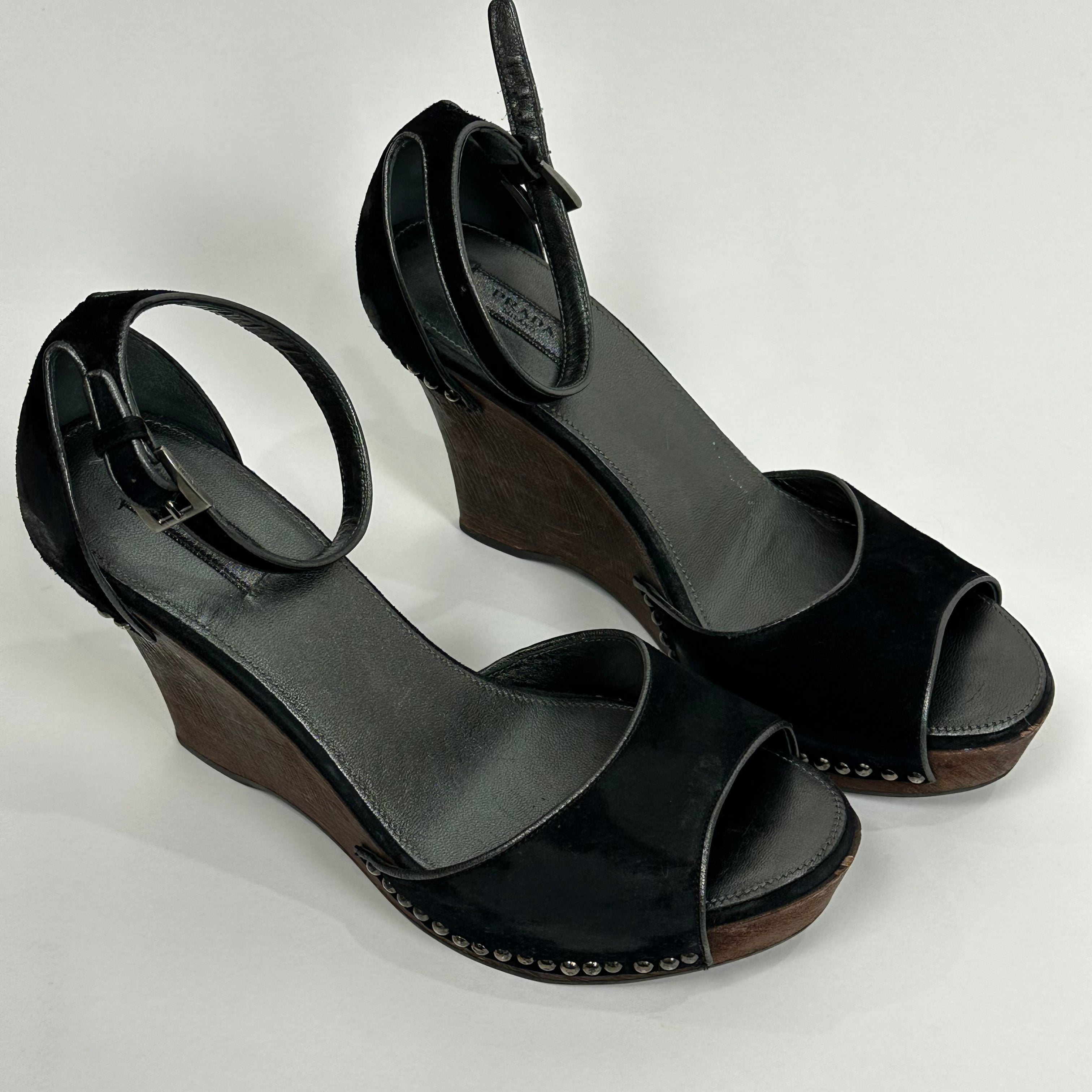 Prada Vintage Wooden Wedges (7.5)