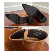 Brown leather boots