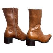 Brown leather boots
