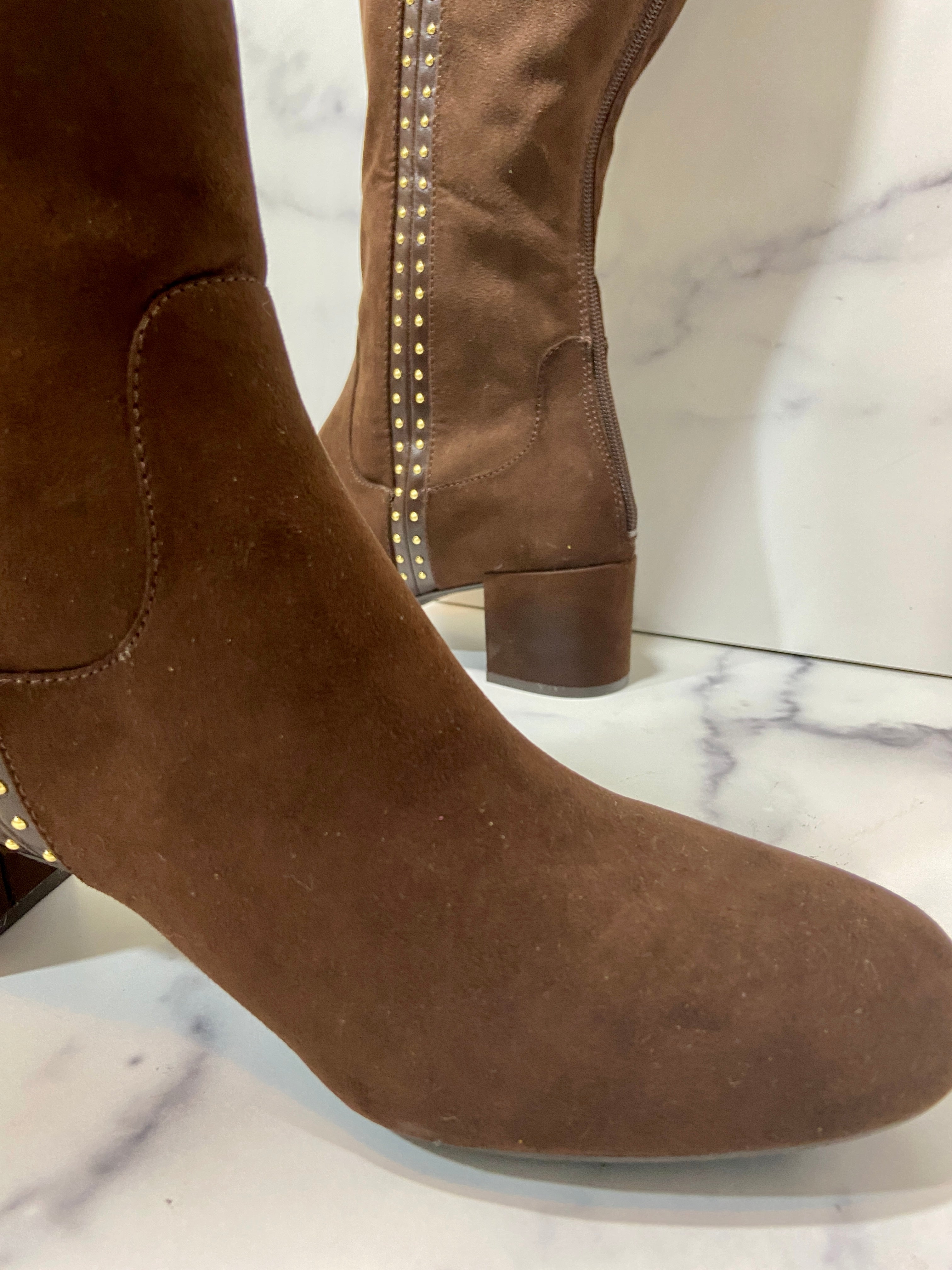 Brown suede boots