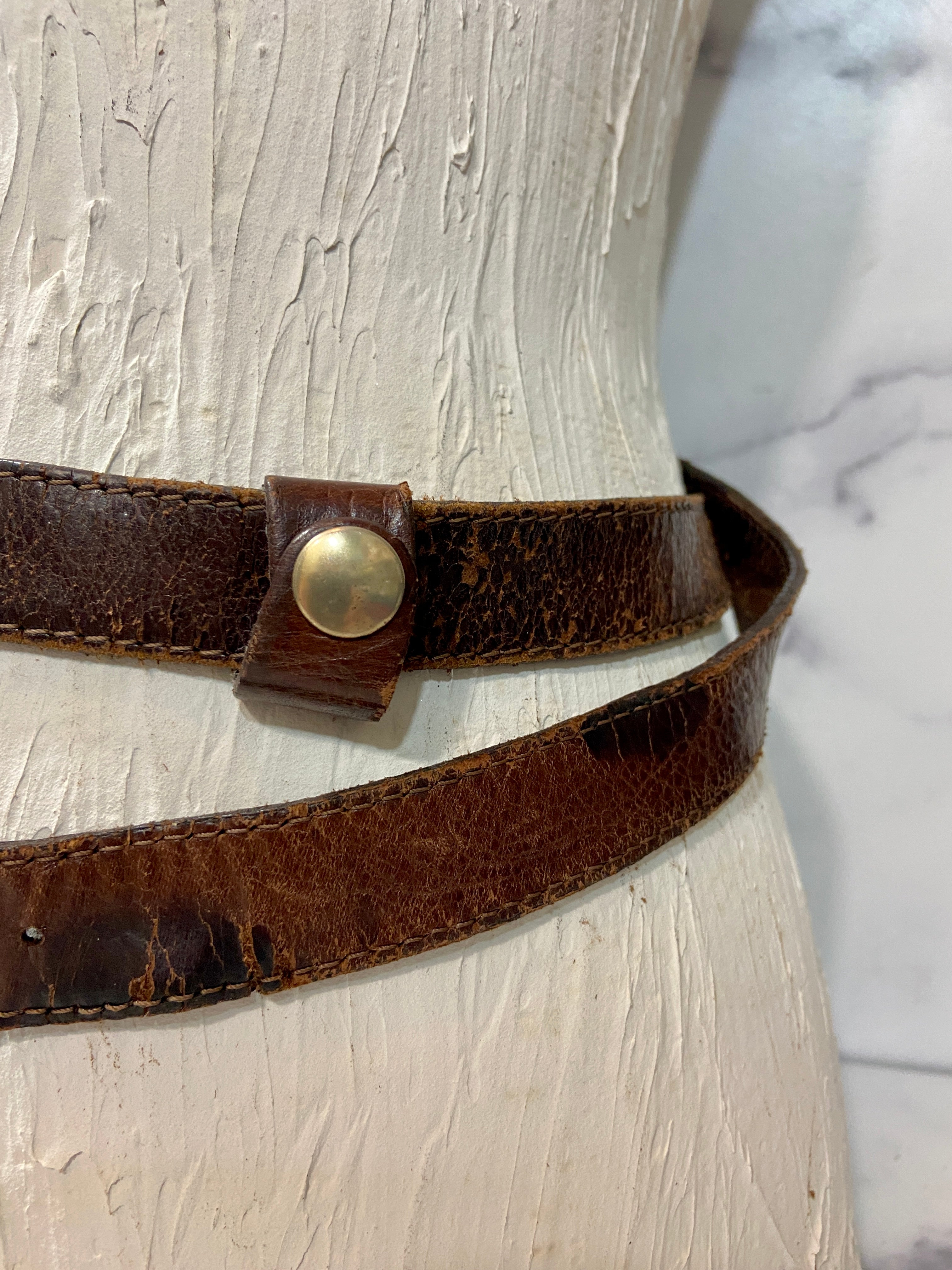 Vintage valentina leather double belt