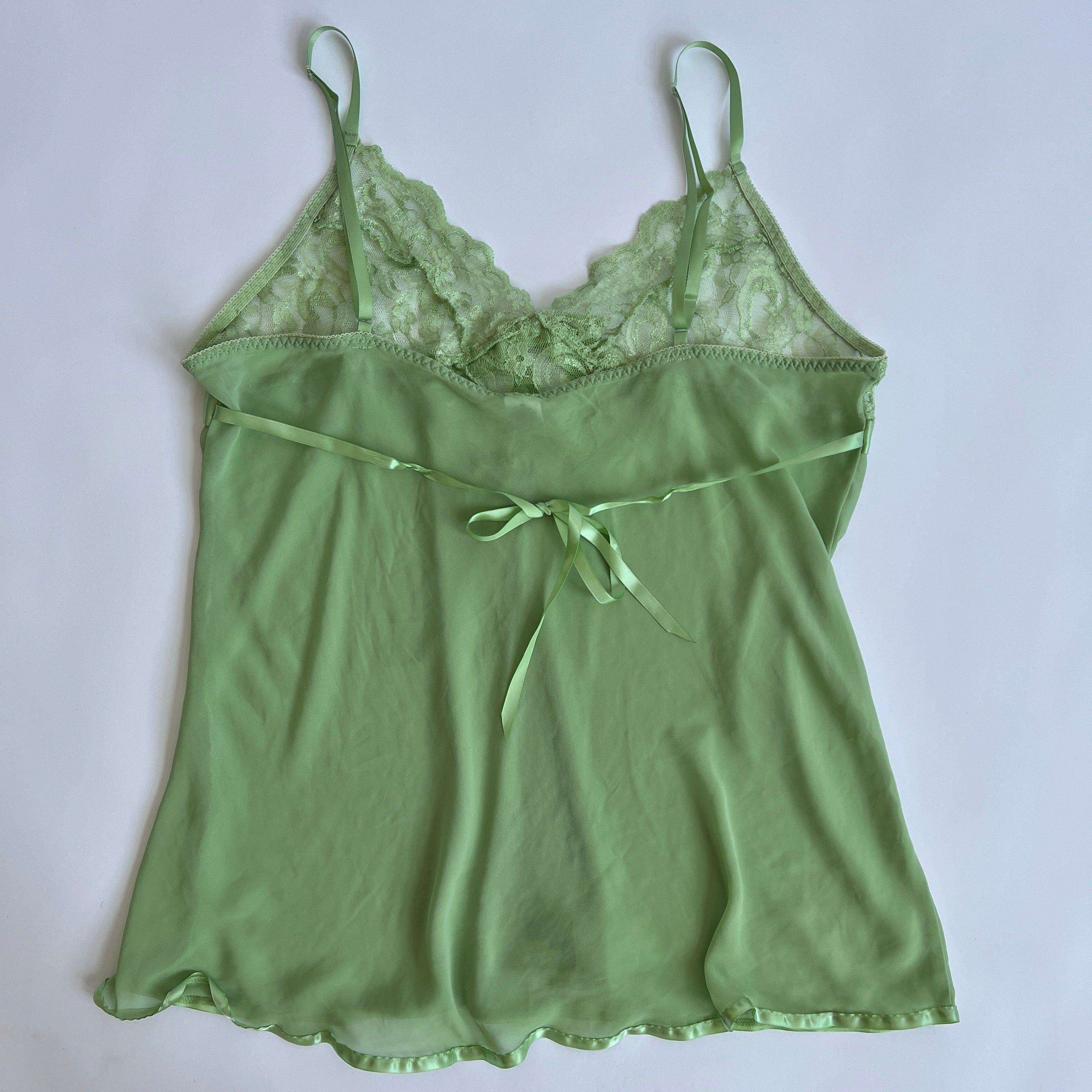 Green sheer lace cami - 1X