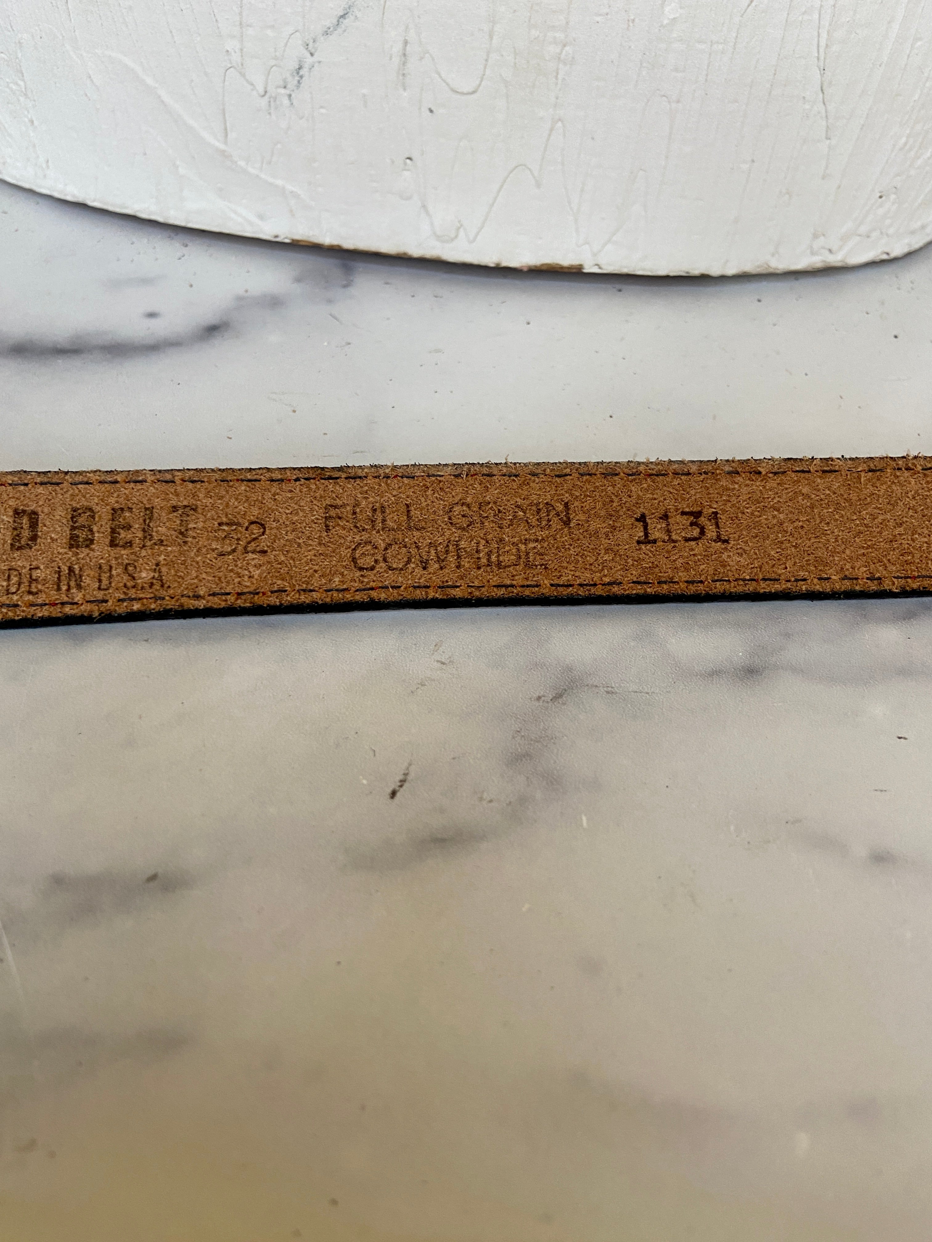 3-D red leather belt