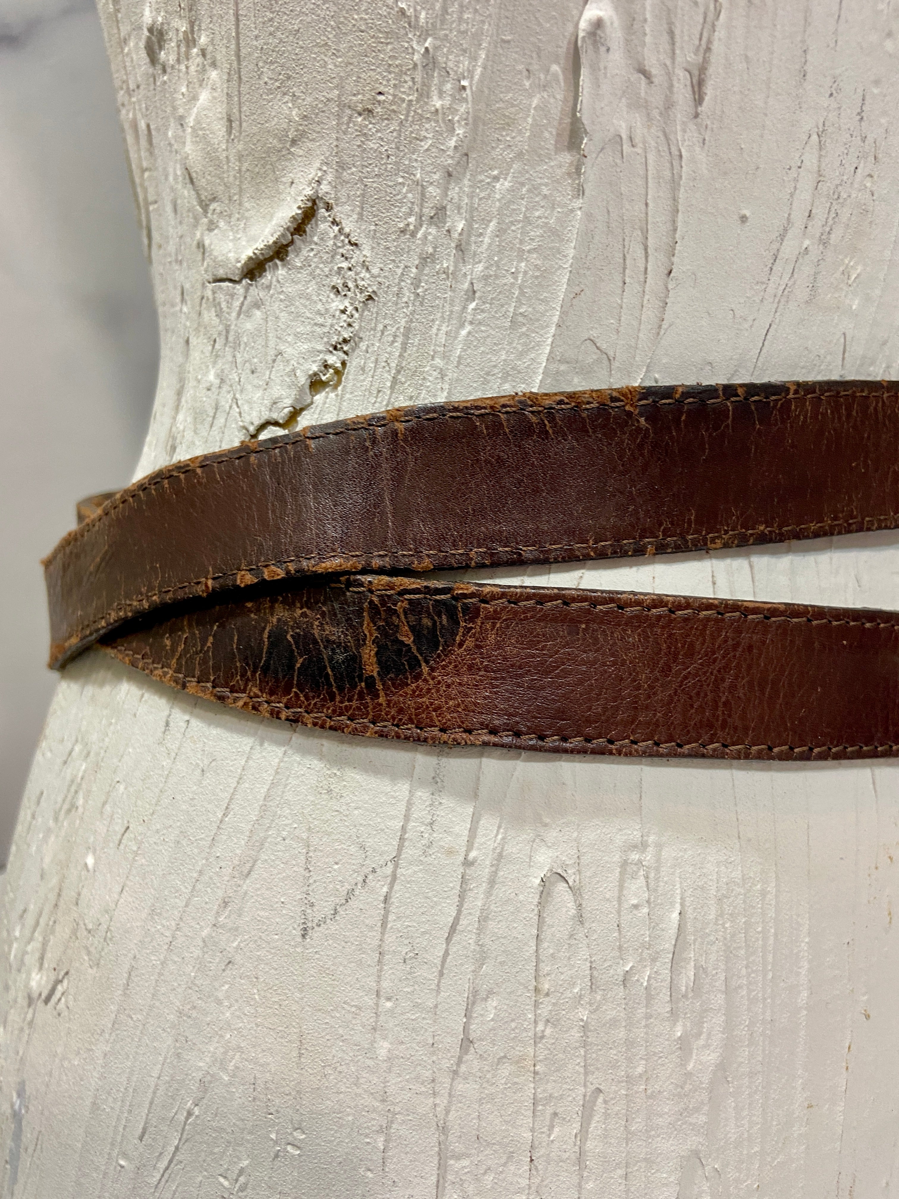 Vintage valentina leather double belt
