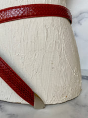 Red Genuine Snake Skin Belt