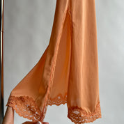 Dusty Peach hand dyed maxi skirt - xs