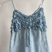 Sky blue hand dyed ruffle cami - s