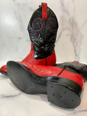 Vintage red black cowboy style boots