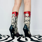 Vintage Snakeskin Bebe Boots (Size 8)