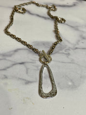 Hammered Silver necklace tone