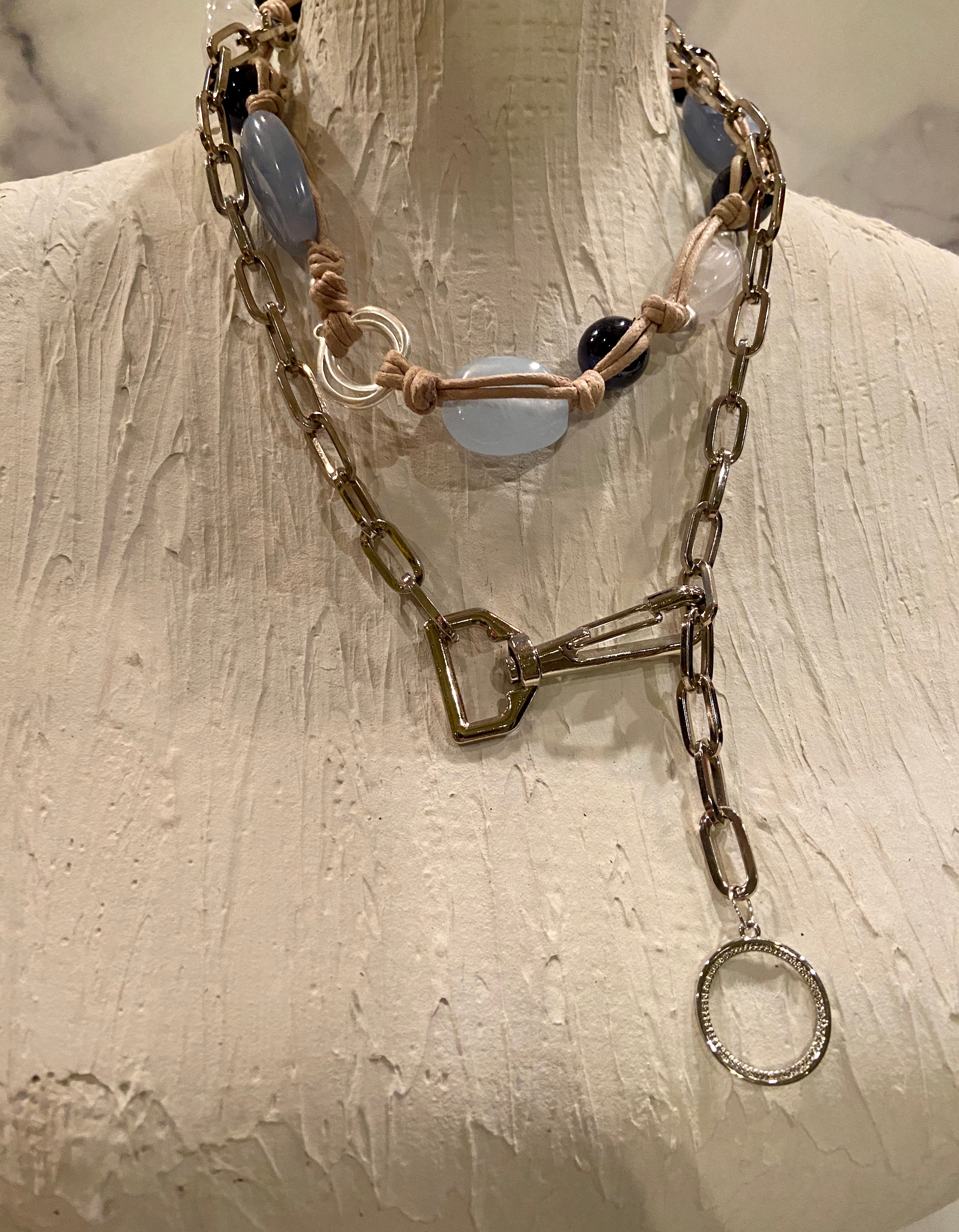 Big beads and chain waist belt