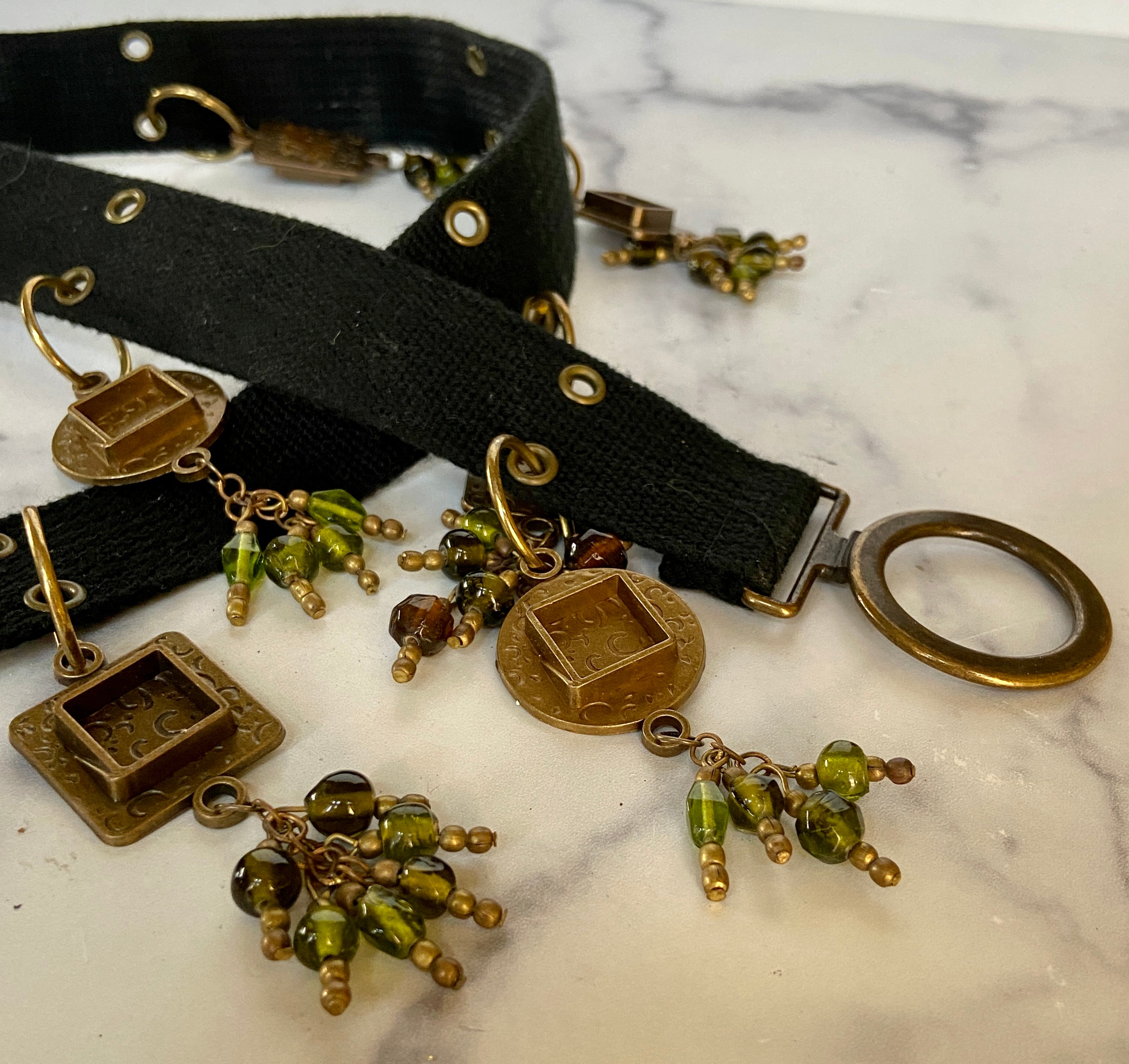 Green beads belt
