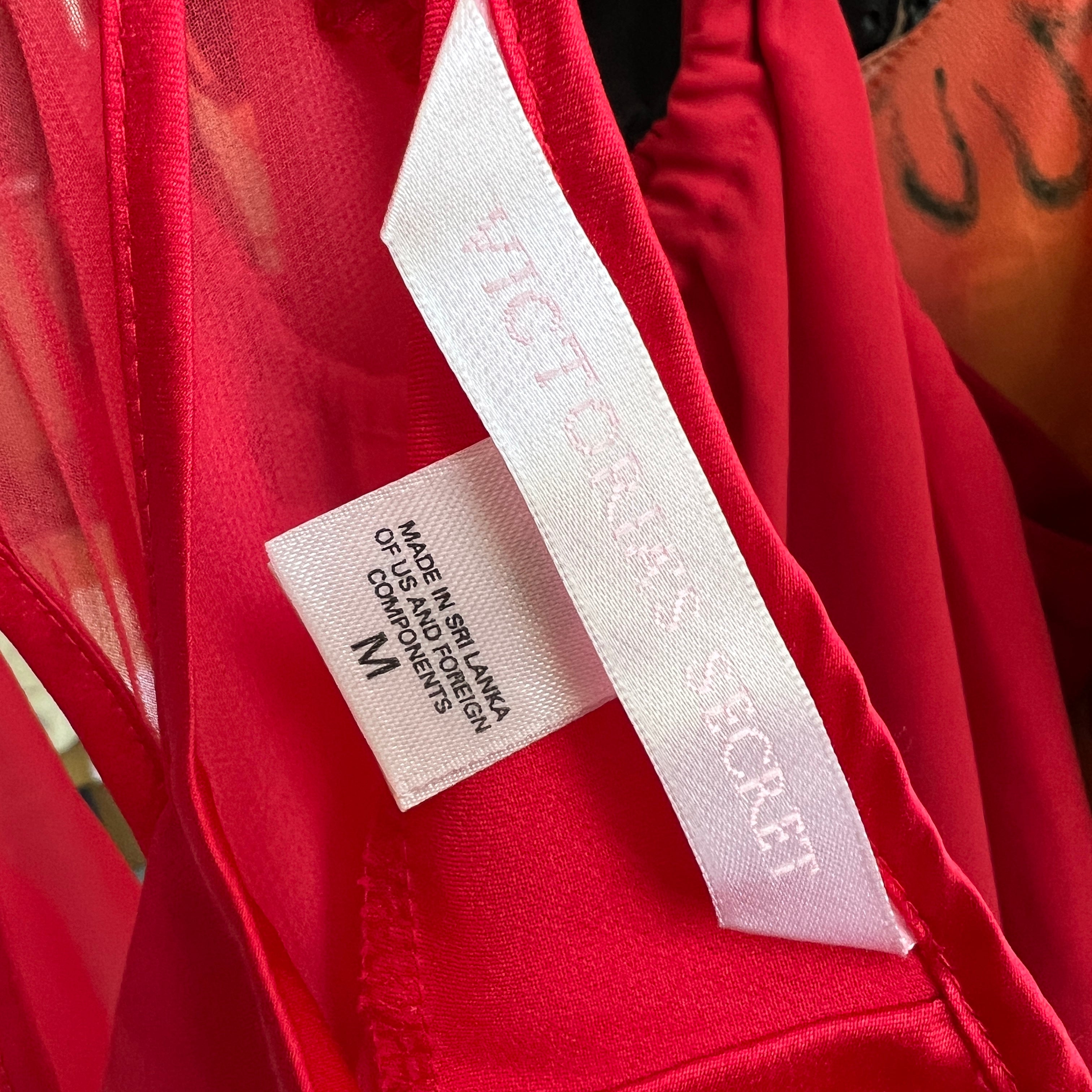 Y2K Red sheer panel mini slip - M/L