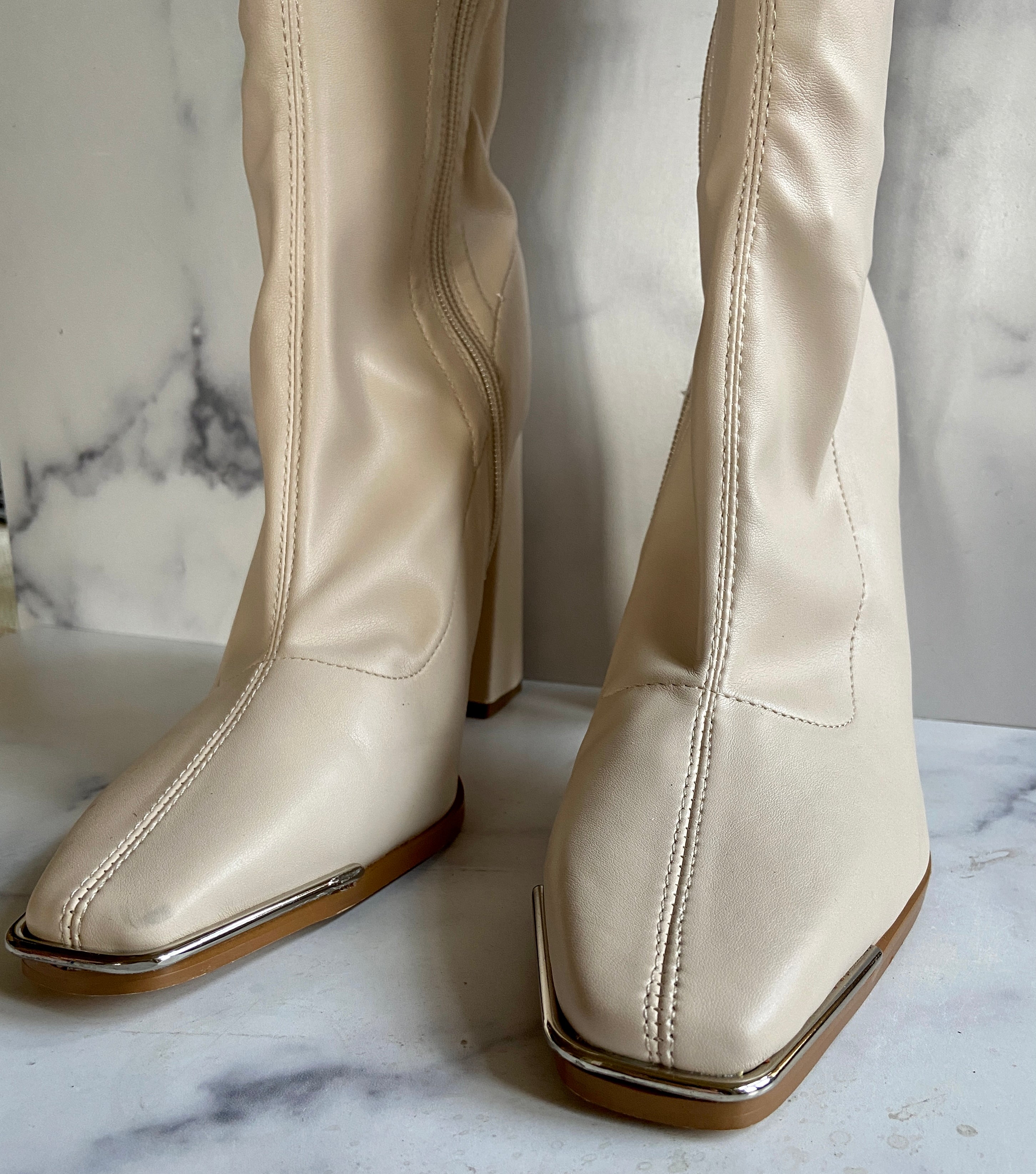 Cream boots