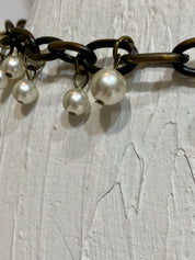 Pearl beads charm chain belt