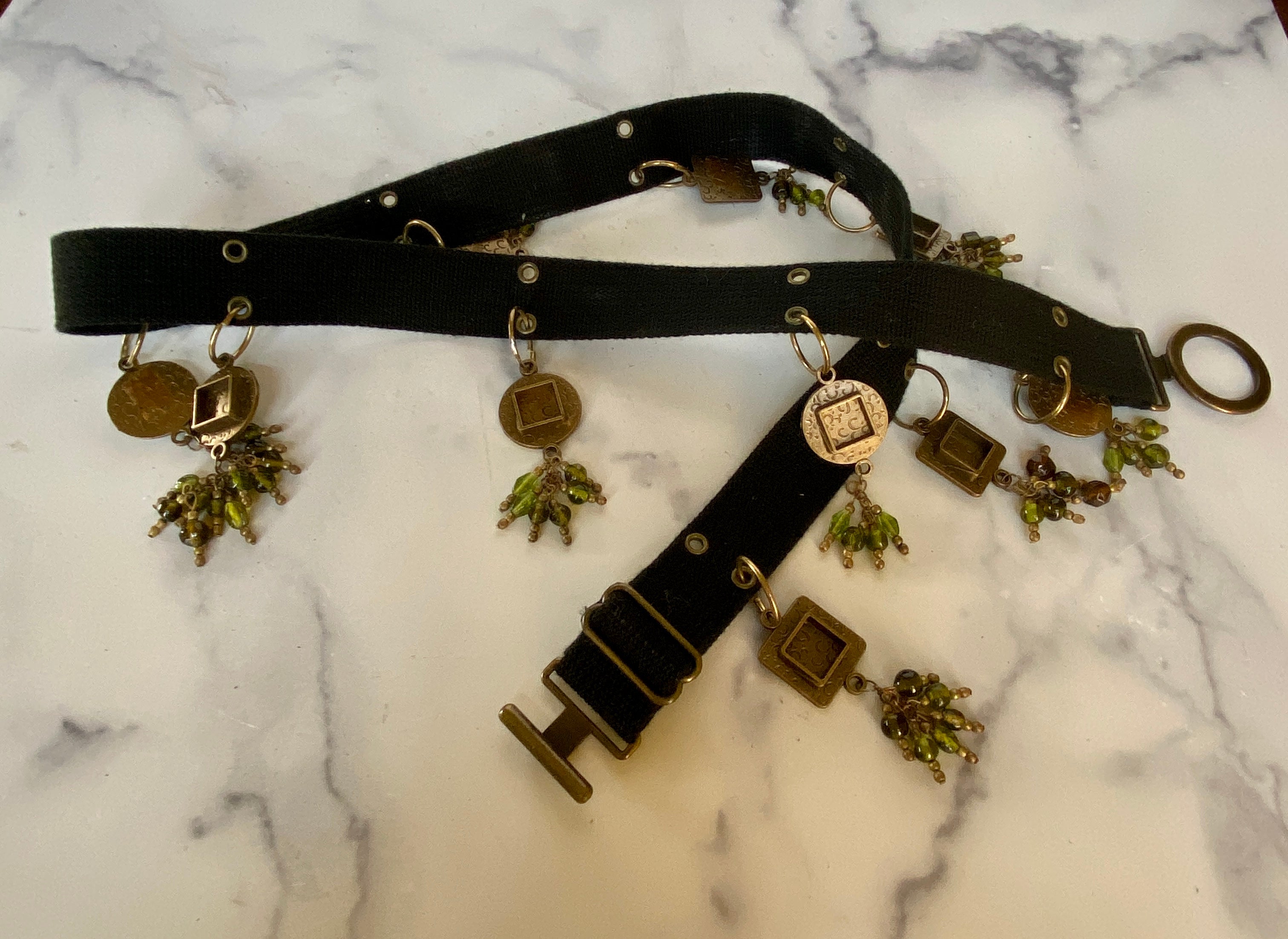 Green beads belt