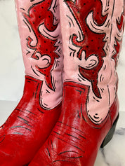 Custom hand painted leather boots