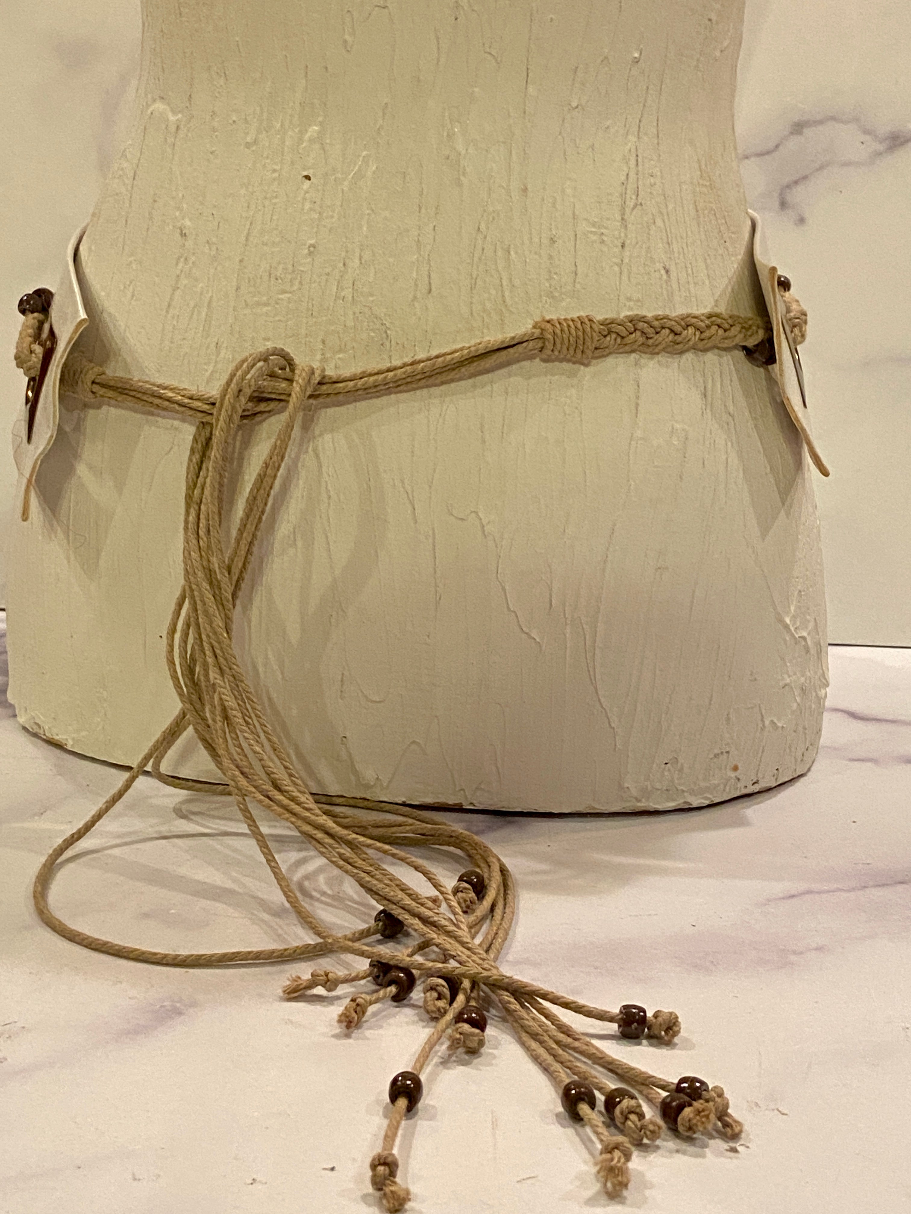 White boho belt