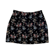 90s Floral Satin Mini Skirt (S)