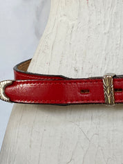 3-D red leather belt