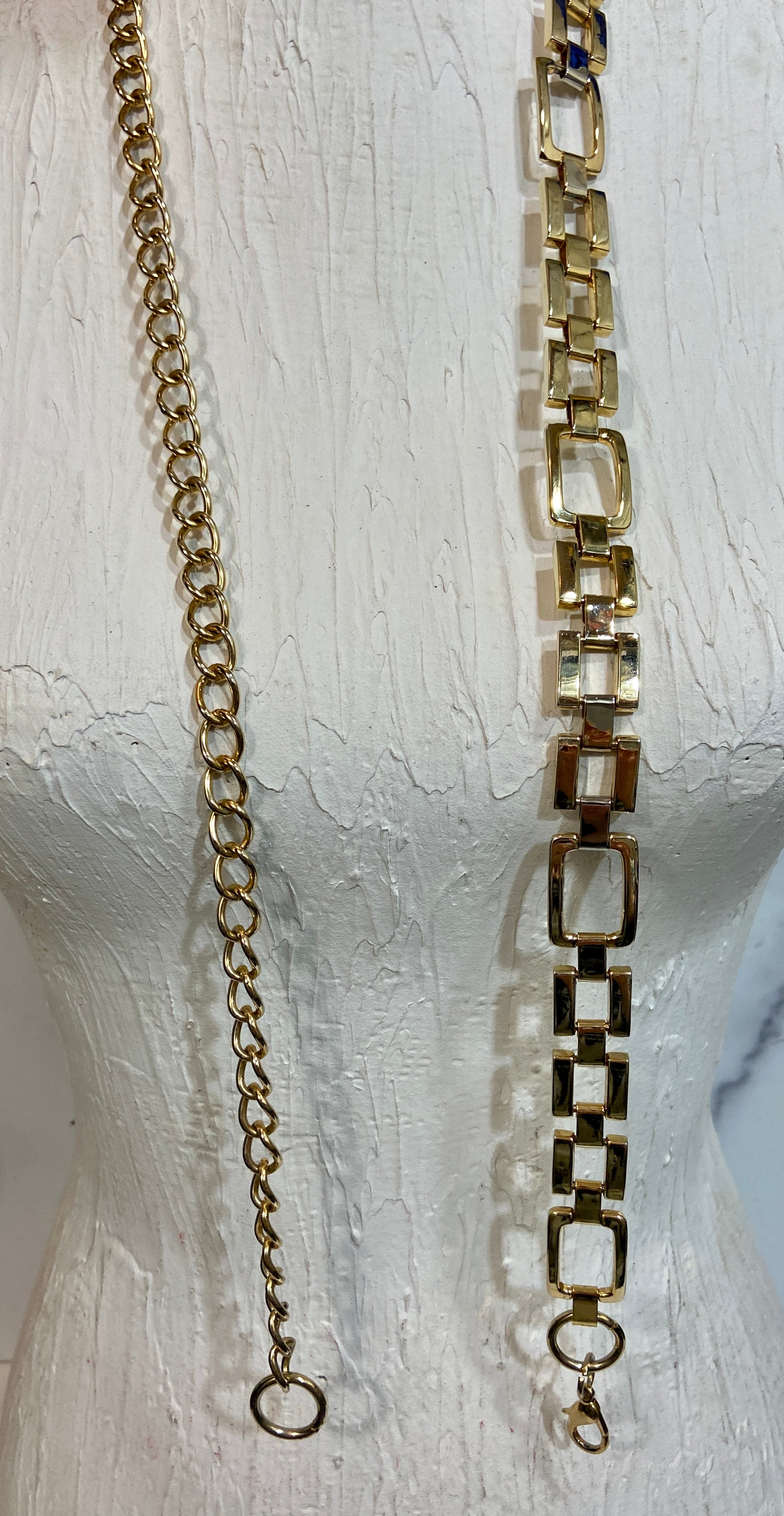 Gold metal chain belt