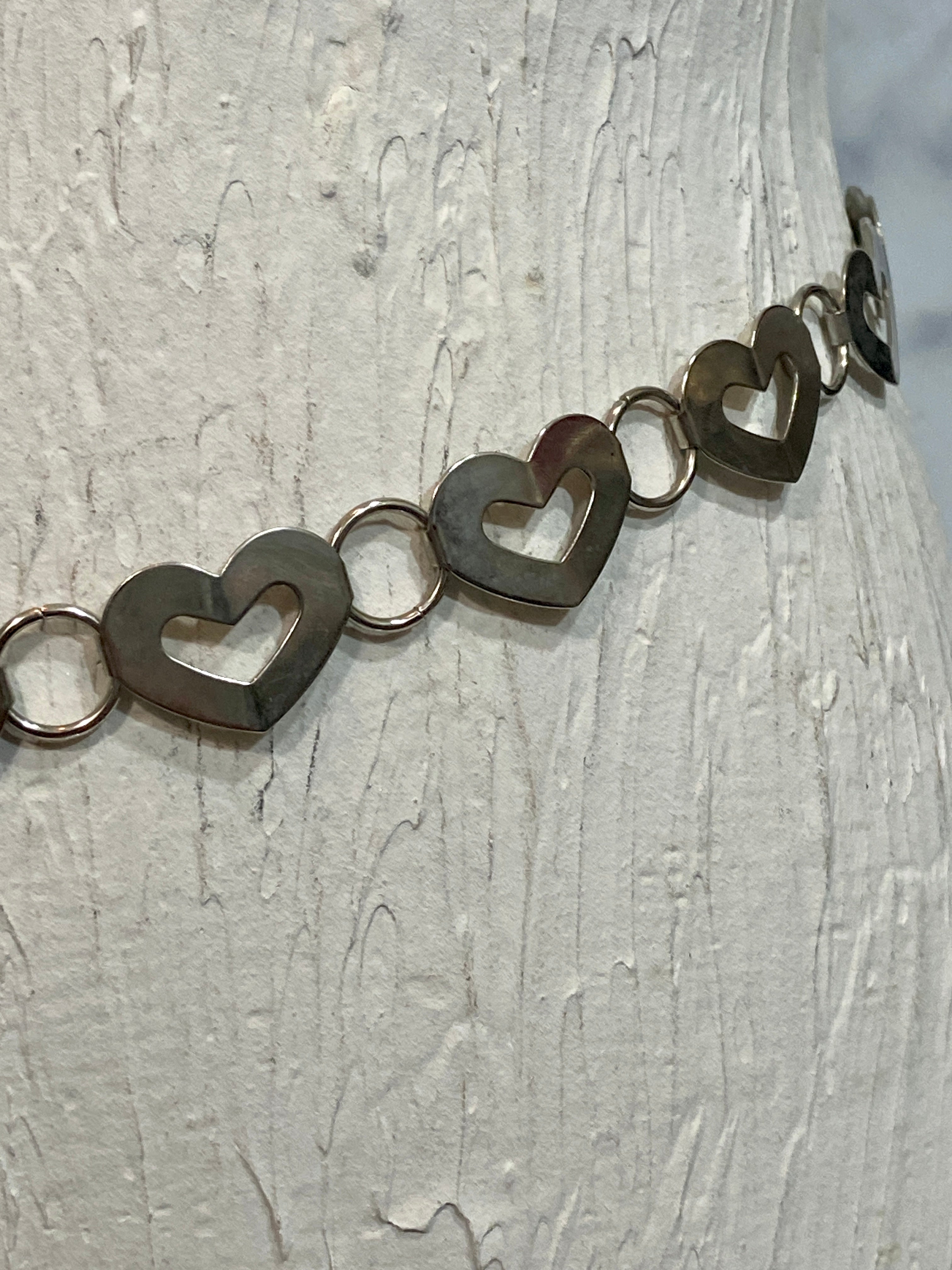 Vintage linked little heart belt