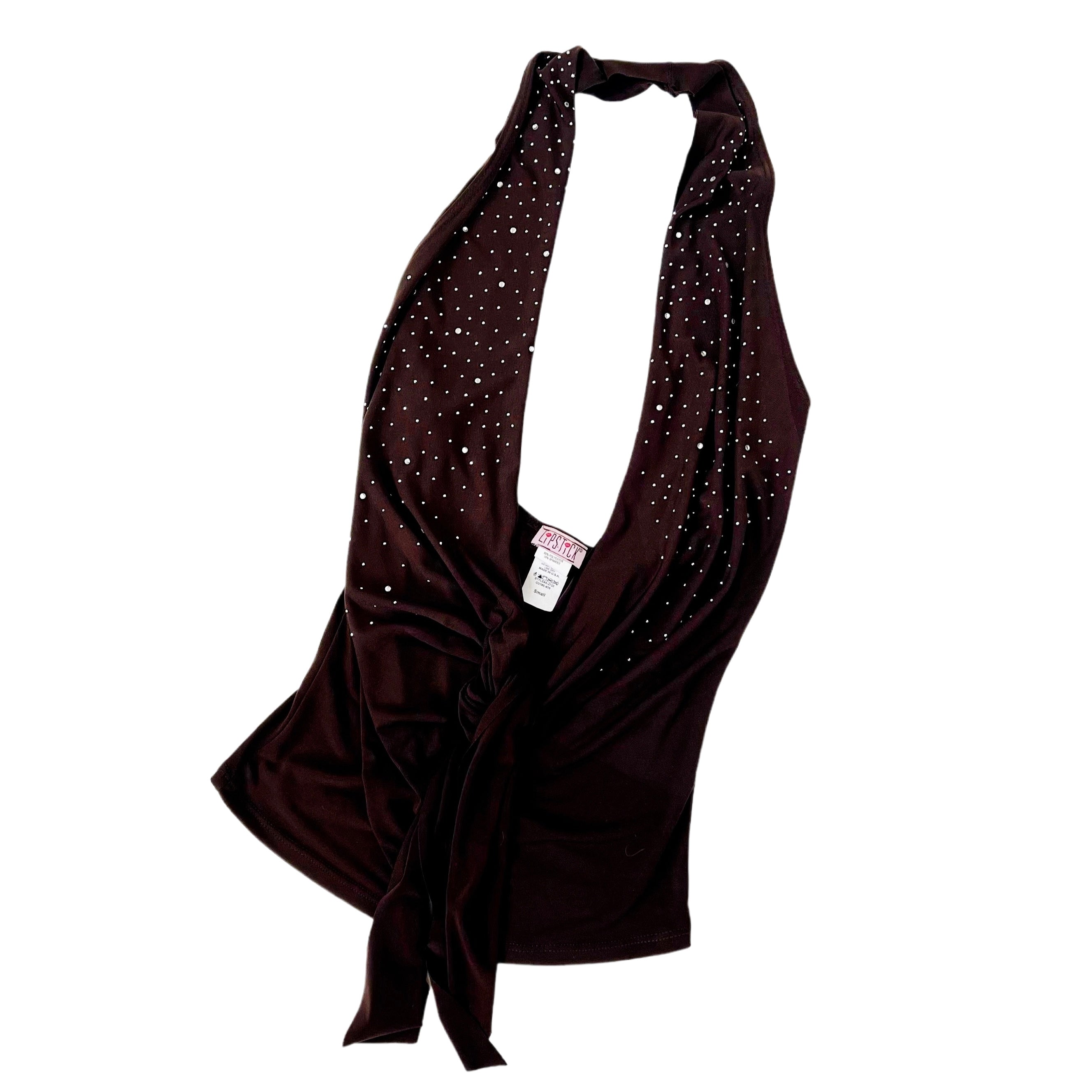 90s Brown Studded Halter Top (S)