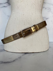 Fossil Genuine Leather Metallic Gradient Belt